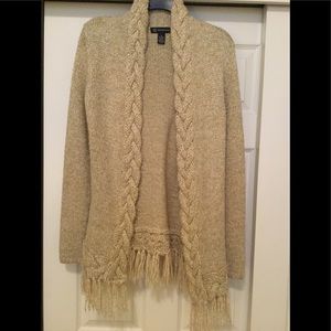 INC Fringe Hem Cardigan